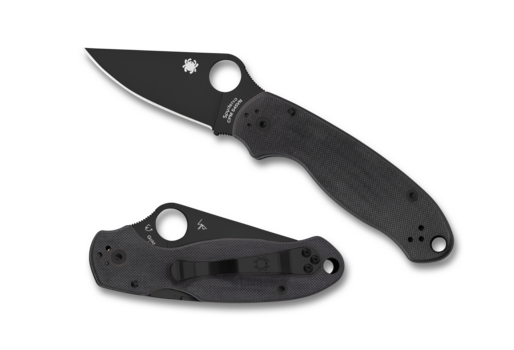 Spyderco Para 3 Lightweight Compression Lock  Black LW Folding Knife (3" Black) - Model C223GBK