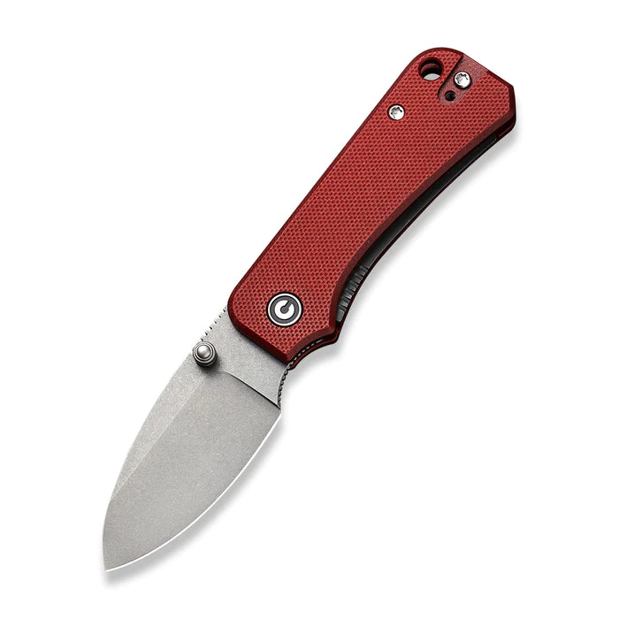 CIVIVI Baby Banter Thumb Stud Knife Burgundy G10 Handle (2.34" Nitro-V Blade) - C19068S-6