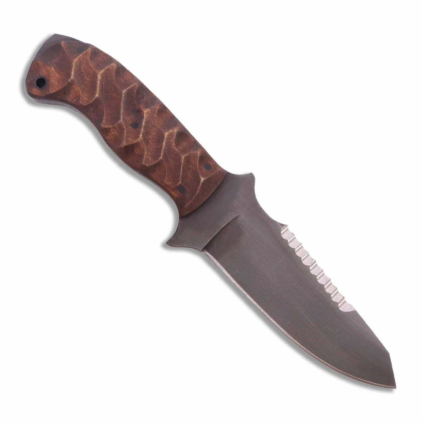 Winkler Utility Crusher Fixed Blade Knife Sculpted Maple (4.75" Black) WK046
