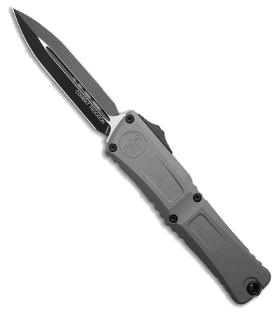 Microtech Combat Troodon D/E Gen III OTF Knife Natural Clear Aluminum (4" Black)