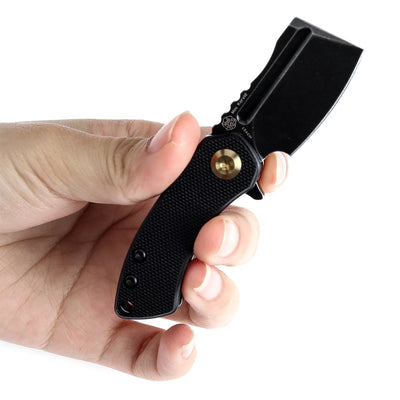 KANSEPT MINI KORVID FLIPPER KNIFE BLACK G10 HANDLE (1.45'' 154CM BLADE)