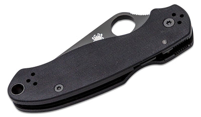 Spyderco Para 3 Folding Knife 3" S45VN Black Plain Blade, Black G10 Handles (Paramilitary 3), Compression Lock - C223GPBK