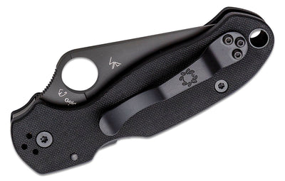 Spyderco Para 3 Folding Knife 3" S45VN Black Plain Blade, Black G10 Handles (Paramilitary 3), Compression Lock - C223GPBK