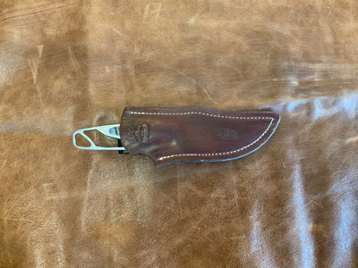BAM Custom 327 Woolly Mammoth Molar 80CRV2 Steel Knife w/ Handmade Leather Sheath (Utah Made) - timberknives.com