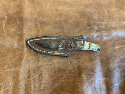 BAM Custom 330 Woolly Mammoth Molar 80CRV2 Steel Knife w/ Handmade Leather Sheath (Utah Made) - timberknives.com