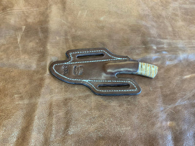 BAM Custom 333 Woolly Mammoth Molar 80CRV2 Steel Knife w/ Handmade Leather Sheath (Utah Made) - timberknives.com