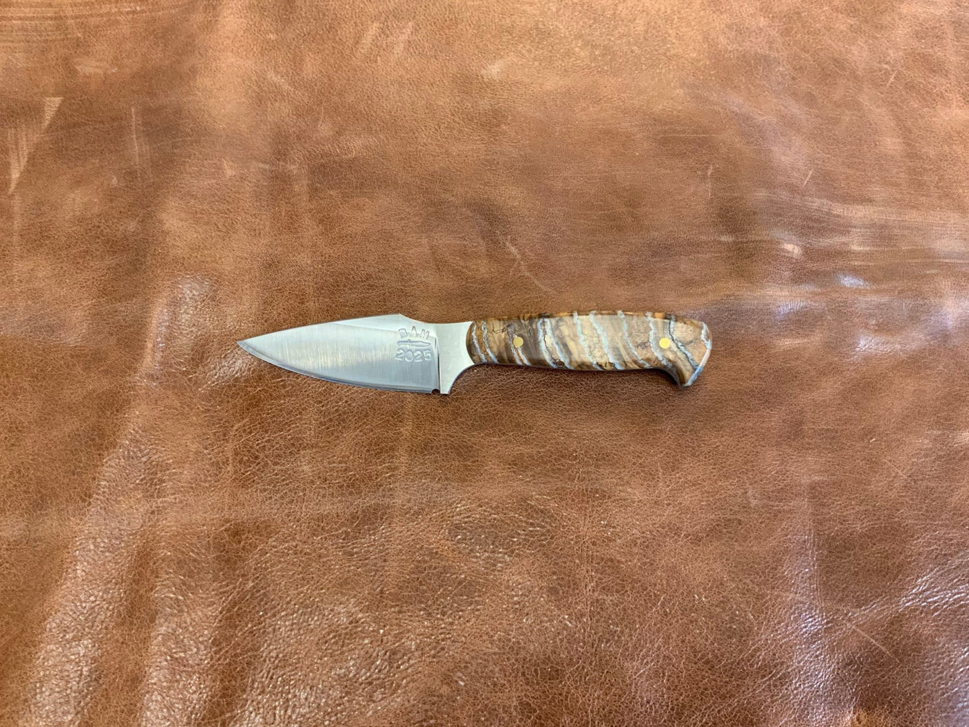 BAM Custom 336 Woolly Mammoth Molar 80CRV2 Steel Knife w/ Handmade Leather Sheath (Utah Made) - timberknives.com