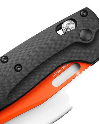 Benchmade 15535OR - 01 Taggedout Folding Knife - CPM - MagnaCut Clip - Point Blade, AXIS Lock, Premium Ultralight Hunting EDC Pocket Knife with Carbon Fiber Handle - timberknives.com