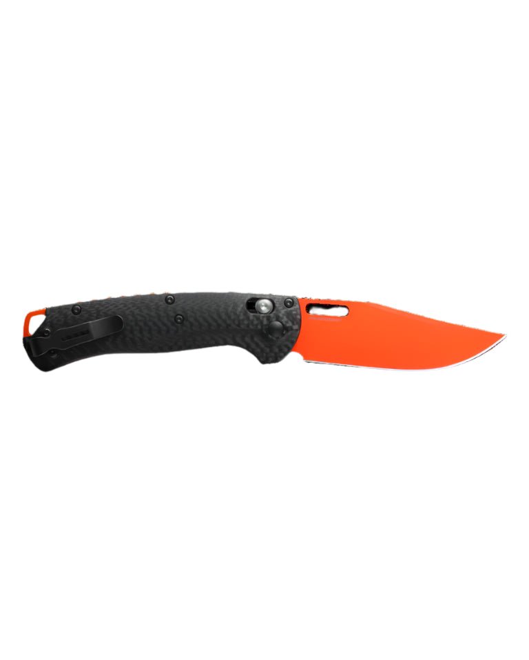 Benchmade 15535OR - 01 Taggedout Folding Knife - CPM - MagnaCut Clip - Point Blade, AXIS Lock, Premium Ultralight Hunting EDC Pocket Knife with Carbon Fiber Handle - timberknives.com