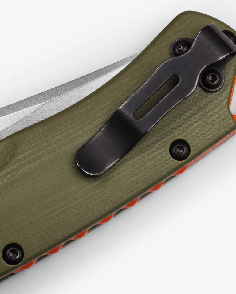 Benchmade 15536 Taggedout Folding Knife - CPM - S45VN Clip - Point Blade, AXIS Lock, Premium Lightweight EDC Hunting Knife with OD Green G10 Handle - timberknives.com