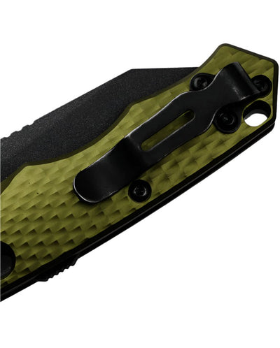 Benchmade 2900BK - 2 Auto Immunity Folding Knife - CPM - M4 Black Blade, Automatic Opening, Premium EDC Pocket Knife with Woodland Green Aluminum Handle - timberknives.com