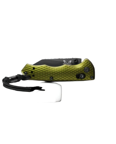 Benchmade 2900BK - 2 Auto Immunity Folding Knife - CPM - M4 Black Blade, Automatic Opening, Premium EDC Pocket Knife with Woodland Green Aluminum Handle - timberknives.com