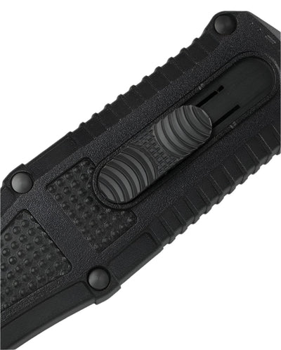 Benchmade 3370SGY Claymore OTF Knife - CPM - D2 Dagger Blade, Automatic Opening, Premium Tactical EDC Knife with Black Grivory Handle - timberknives.com