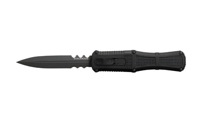 Benchmade 3370SGY Claymore OTF Knife - CPM - D2 Dagger Blade, Automatic Opening, Premium Tactical EDC Knife with Black Grivory Handle - timberknives.com
