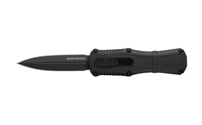Benchmade 3375GY Mini Claymore OTF Folding Knife - CPM - D2 Dagger Blade, Automatic Opening, Premium Compact Tactical EDC Knife with Black Grivory Handle - timberknives.com
