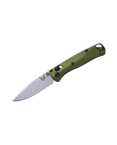 Benchmade 533SL - 10 Mini Bugout Folding Knife - CPM - S90V Drop - Point Blade, AXIS Lock, Premium Ultralight EDC Pocket Knife with Woodland Green Anodized Aluminum Handle - timberknives.com