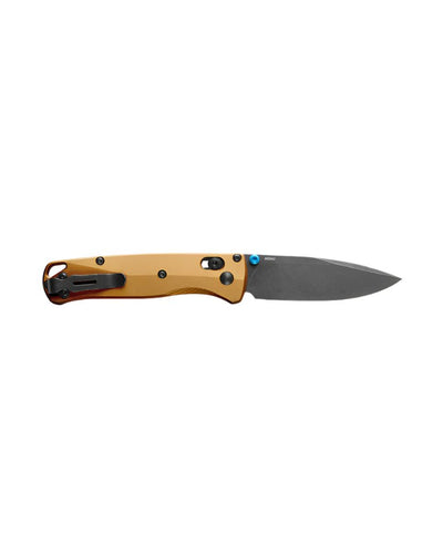 Benchmade 535BK - 07 Bugout Folding Knife - M390 Drop - Point Blade, AXIS Lock, Premium Ultralight EDC Pocket Knife with Burnt Brass Aluminum Handle - timberknives.com