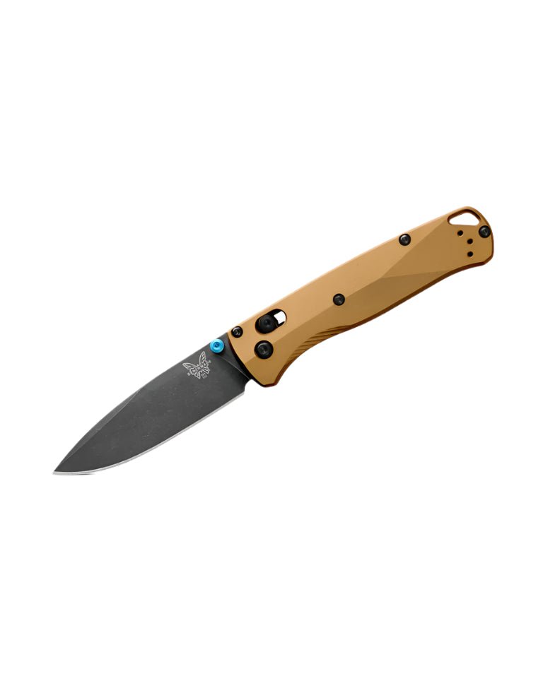 Benchmade 535BK - 07 Bugout Folding Knife - M390 Drop - Point Blade, AXIS Lock, Premium Ultralight EDC Pocket Knife with Burnt Brass Aluminum Handle - timberknives.com