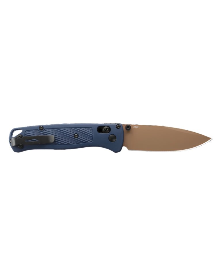 Benchmade 535FE - 05 Bugout Folding Knife - CPM - S30V Drop - Point Blade, AXIS Lock, Premium Ultralight EDC Pocket Knife with Crater Blue Grivory Handle - timberknives.com