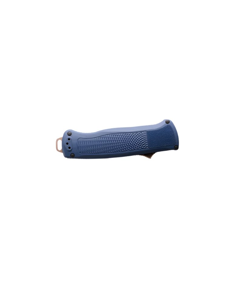 Benchmade 5370FE - 02 Shootout OTF Knife - CPM - CruWear FDE Blade, Automatic Opening, Premium Tactical EDC Pocket Knife with Crater Blue Grivory Handle - timberknives.com