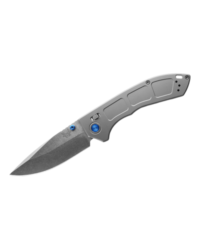 Benchmade 748 Narrows Folding Knife - M390 Drop - Point Blade, AXIS Lock, Premium Ultralight EDC Pocket Knife with Gray Titanium Handle - timberknives.com