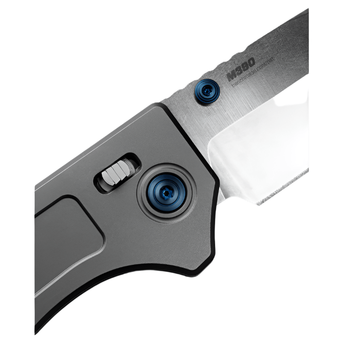 Benchmade 748 Narrows Folding Knife - M390 Drop - Point Blade, AXIS Lock, Premium Ultralight EDC Pocket Knife with Gray Titanium Handle - timberknives.com