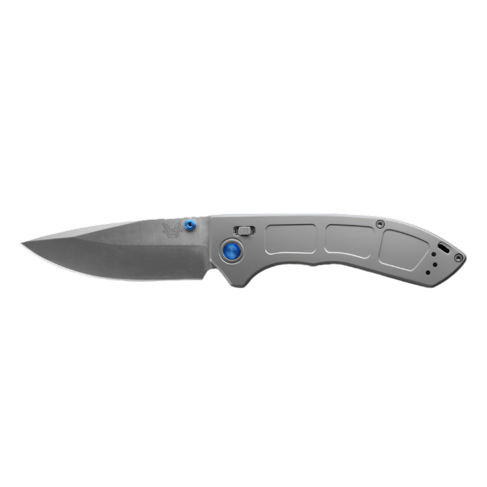 Benchmade 748 Narrows Folding Knife - M390 Drop - Point Blade, AXIS Lock, Premium Ultralight EDC Pocket Knife with Gray Titanium Handle - timberknives.com
