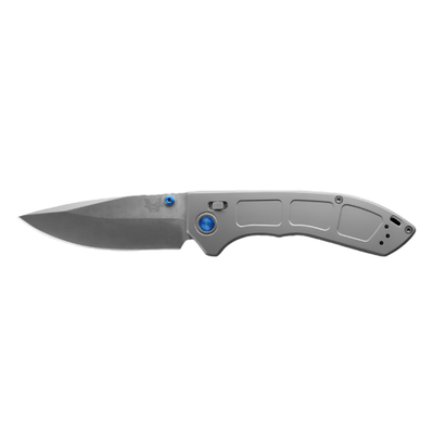 Benchmade 748 Narrows Folding Knife - M390 Drop - Point Blade, AXIS Lock, Premium Ultralight EDC Pocket Knife with Gray Titanium Handle - timberknives.com