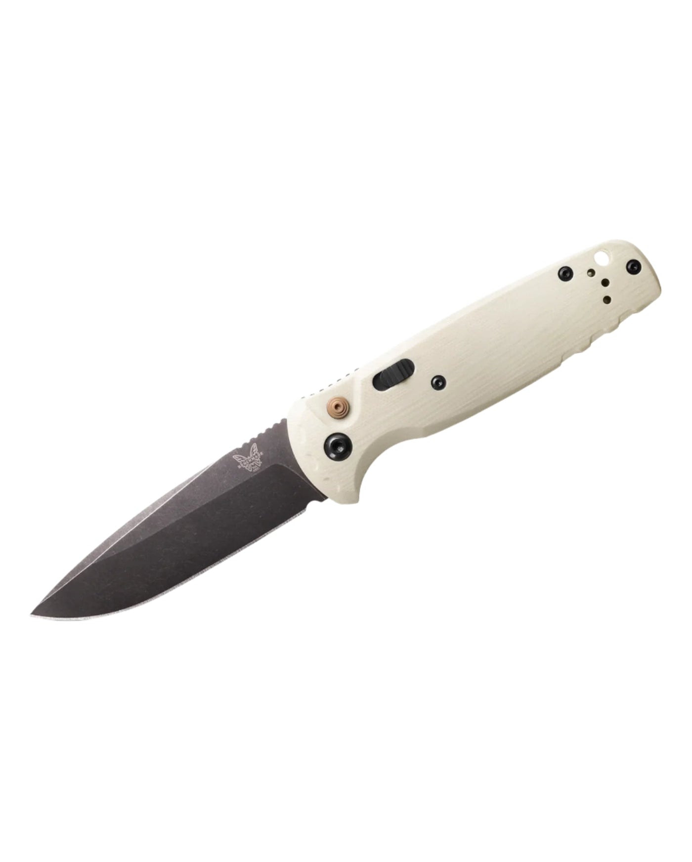 Benchmade 9070SBK Claymore Folding Knife - CPM - D2 Drop - Point Blade, Automatic Opening, Premium Tactical EDC Pocket Knife with Ivory Grivory Handle - timberknives.com