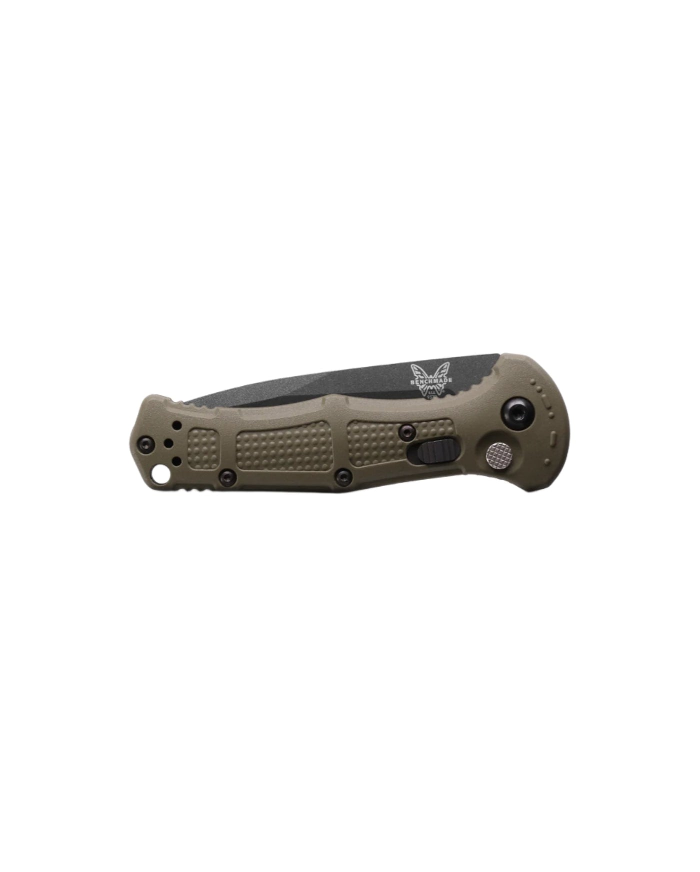 Benchmade 9570BK - 1 Mini Claymore Folding Knife - CPM - D2 Drop - Point Blade, Automatic Opening, Premium Tactical EDC Pocket Knife with Ranger Green Grivory Handle - timberknives.com