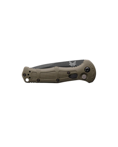 Benchmade 9570BK - 1 Mini Claymore Folding Knife - CPM - D2 Drop - Point Blade, Automatic Opening, Premium Tactical EDC Pocket Knife with Ranger Green Grivory Handle - timberknives.com