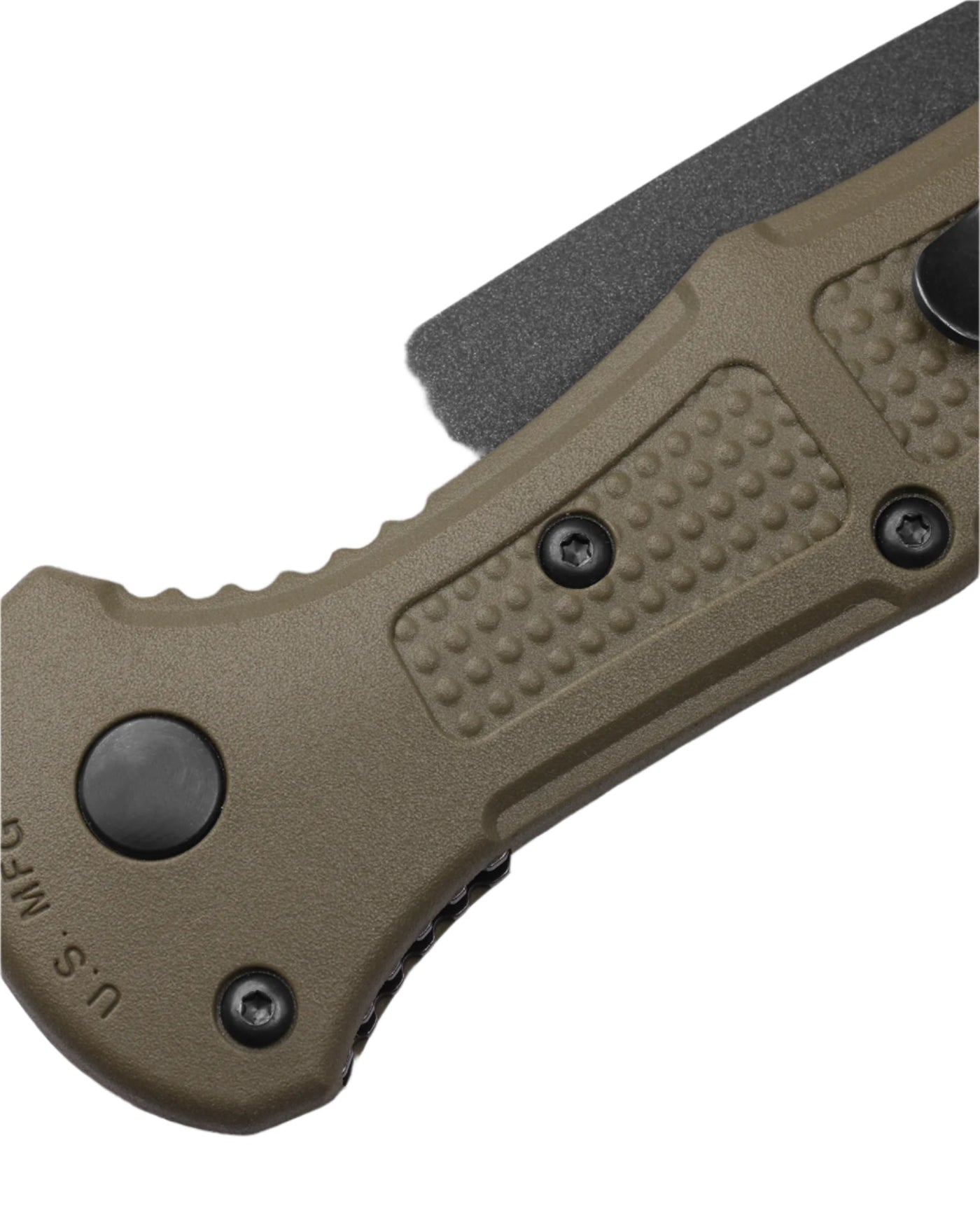 Benchmade 9570BK - 1 Mini Claymore Folding Knife - CPM - D2 Drop - Point Blade, Automatic Opening, Premium Tactical EDC Pocket Knife with Ranger Green Grivory Handle - timberknives.com