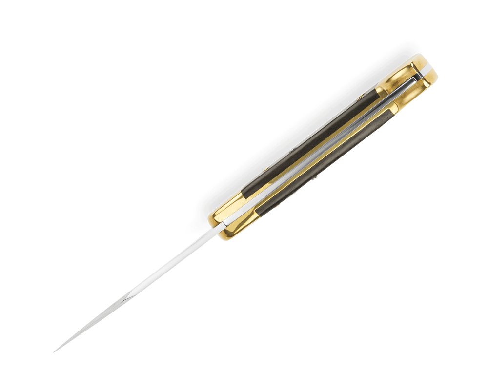 Buck Knives 0110BRSA - B 110 Auto Folding Hunter Knife - 420HC Clip Point Blade, Automatic Lockback, Premium EDC/Hunting Pocket Knife with Ebony Handle and Brass Bolsters - timberknives.com