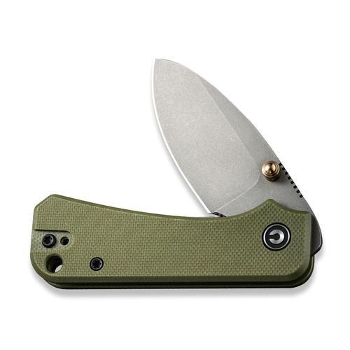 CIVIVI Baby Banter Pocket Knife - OD Green G10 - Gray Stonewash Nitro V - timberknives.com
