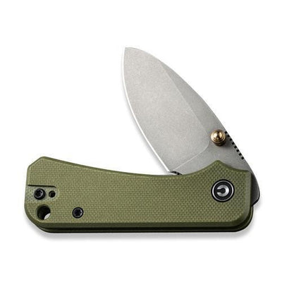 CIVIVI Baby Banter Pocket Knife - OD Green G10 - Gray Stonewash Nitro V - timberknives.com