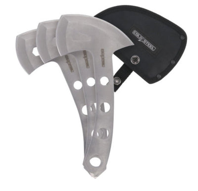 Cold Steel THROWING AXES, SILVER - 3 PACK WITH SHEATH - timberknives.com