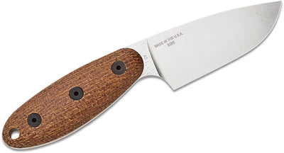 ESEE Knives Sencillo Brown Micarta (3" Stonewashed A2) Fixed Blade Knife - timberknives.com