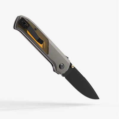Flytanium Arcade® Gunmetal Ultem Folding Knife - S35VN Drop Point Blade, Shark - Lock, Premium Customizable EDC Pocket Knife with Gunmetal Aluminum &amp; Ultem Handle - timberknives.com