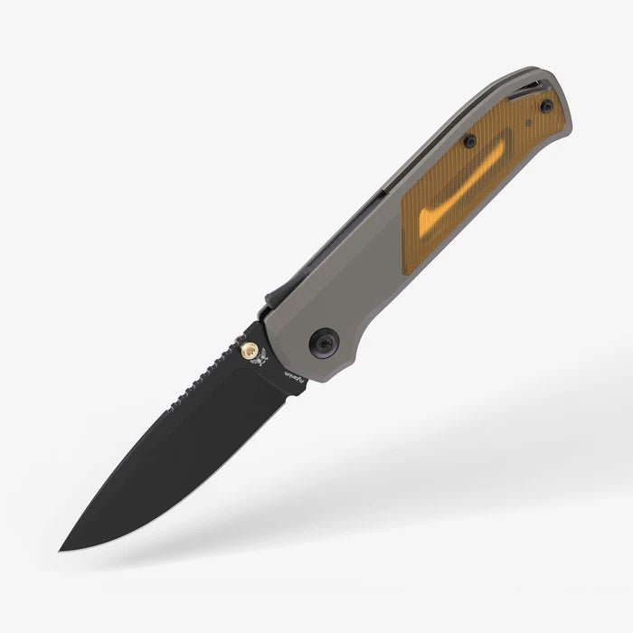 Flytanium Arcade® Gunmetal Ultem Folding Knife - S35VN Drop Point Blade, Shark - Lock, Premium Customizable EDC Pocket Knife with Gunmetal Aluminum &amp; Ultem Handle - timberknives.com
