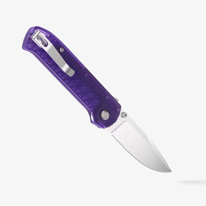 Flytanium Arcade® Lite - Atomic Purple Folding Knife - S35VN Drop Point Blade, Shark - Lock, Premium Customizable EDC Pocket Knife with Atomic Purple Polycarbonate Handle - timberknives.com