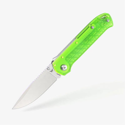 Flytanium Arcade® Lite - Digital Green Folding Knife - S35VN Drop Point Blade, Shark - Lock, Premium Customizable EDC Pocket Knife with Digital Green Polycarbonate Handle - timberknives.com