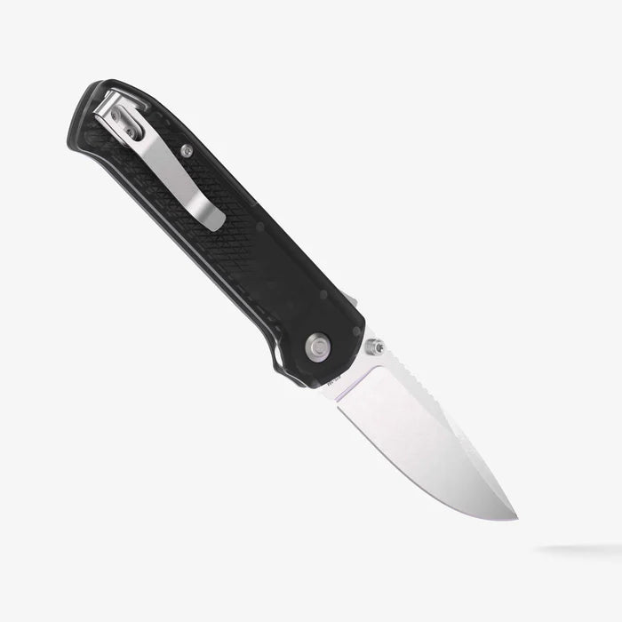 Flytanium Arcade® Lite - Smoke Black Folding Knife - S35VN Drop Point Blade, Shark - Lock, Premium Customizable EDC Pocket Knife with Smoke Black Polycarbonate Handle - timberknives.com