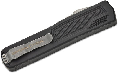 Guardian Tactical Scout OTF AUTO 3.5" Elmax Stonewash Clip Point Blade, Black Aluminum Handles - timberknives.com