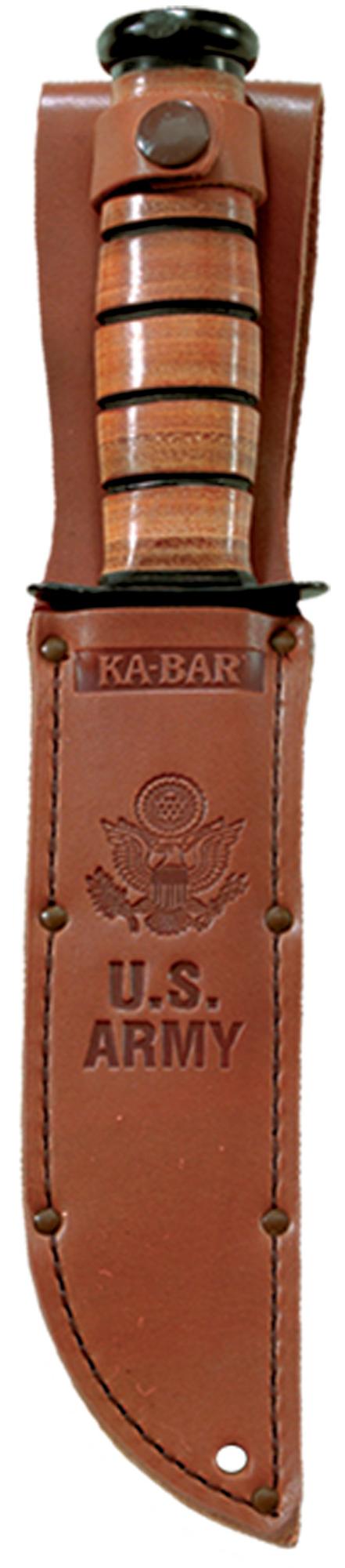 Ka - Bar Bowie Full - Size US ARMY Knife GFN Sheath (7" Black Serr) 5019 - timberknives.com