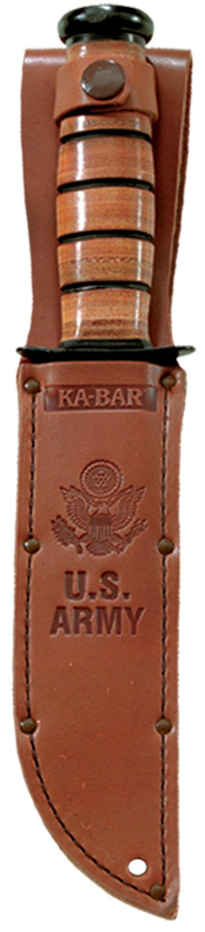 Ka - Bar Bowie Full - Size US ARMY Knife GFN Sheath (7" Black Serr) 5019 - timberknives.com