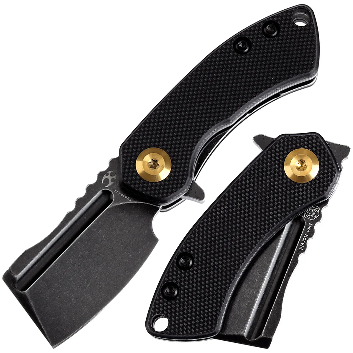 KANSEPT MINI KORVID FLIPPER KNIFE BLACK G10 HANDLE (1.45'' 154CM BLADE) - timberknives.com