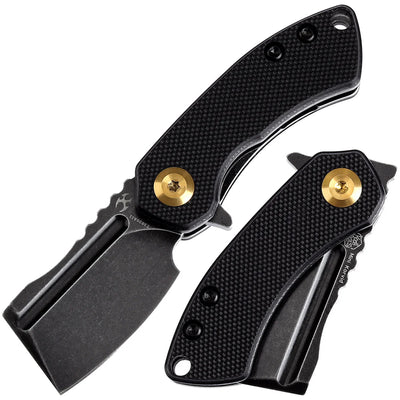 KANSEPT MINI KORVID FLIPPER KNIFE BLACK G10 HANDLE (1.45'' 154CM BLADE) - timberknives.com