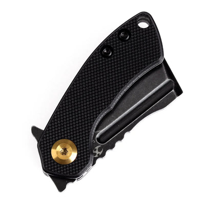 KANSEPT MINI KORVID FLIPPER KNIFE BLACK G10 HANDLE (1.45'' 154CM BLADE) - timberknives.com