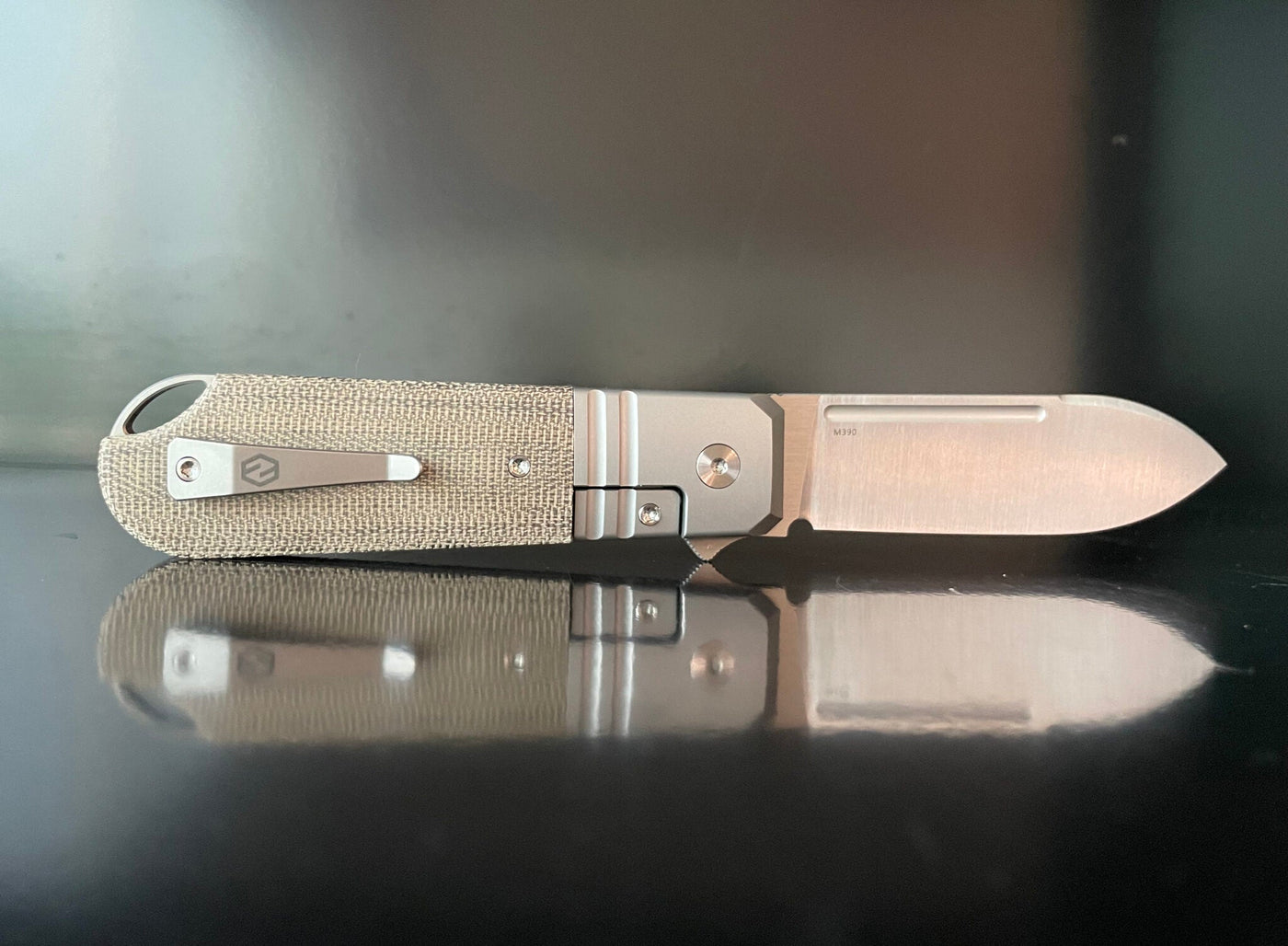 Karbon Knives Ahoy Frame Lock Knife Titanium/Natural Micarta (3.1" Satin) - timberknives.com
