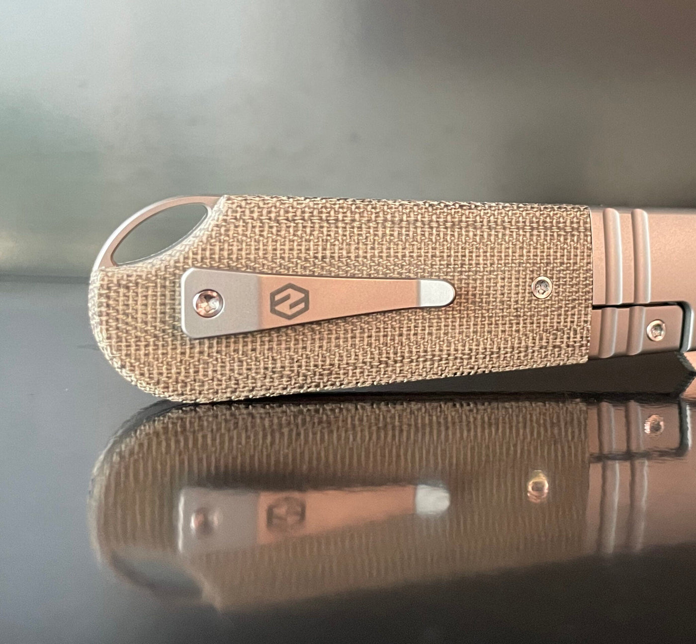 Karbon Knives Ahoy Frame Lock Knife Titanium/Natural Micarta (3.1" Satin) - timberknives.com